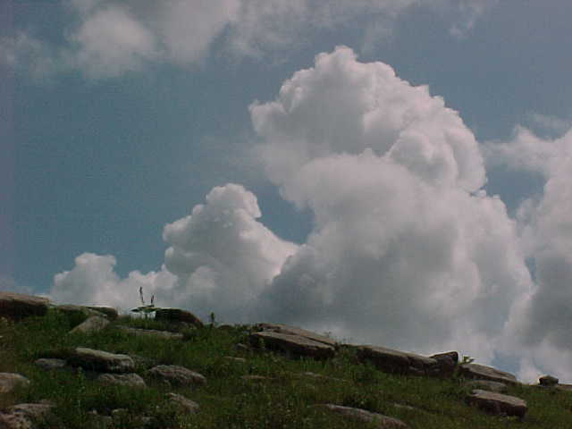 rock and clouds