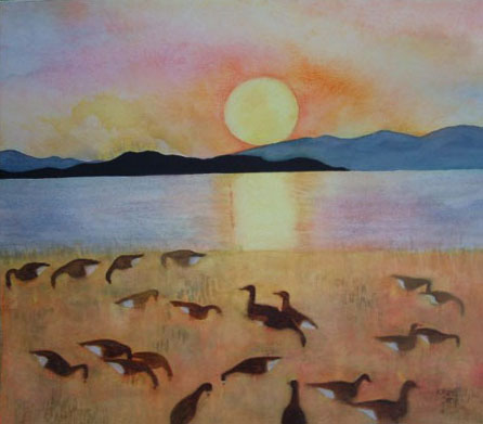 Kintyre sunset with geese